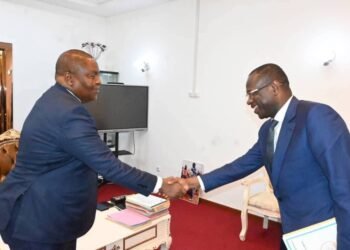 La relance de la cimenterie de Nzila, la monétisation de l&rsquo;or et la future Agence BEAC à Bouar au centre d’une discussion entre le président Touadéra et le Gouverneur de la BEAC