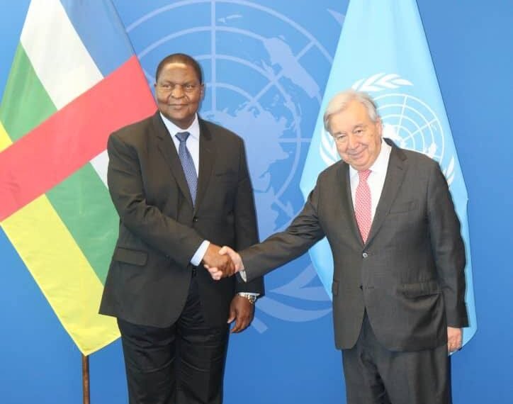 Le président Faustin Archange Touadéra rencontre le SG des Nations Unies António Guterres