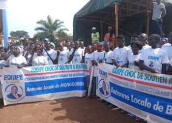 ECHOS FAT A FRAPPE UN GRAND COUP LORS DE LA POSE DE LA PREMIERE PIERRE DU PORT MODERNE DE MONGOUMBA ET CELLE DE L’AGENCE DE LA BANQUE BGFI 