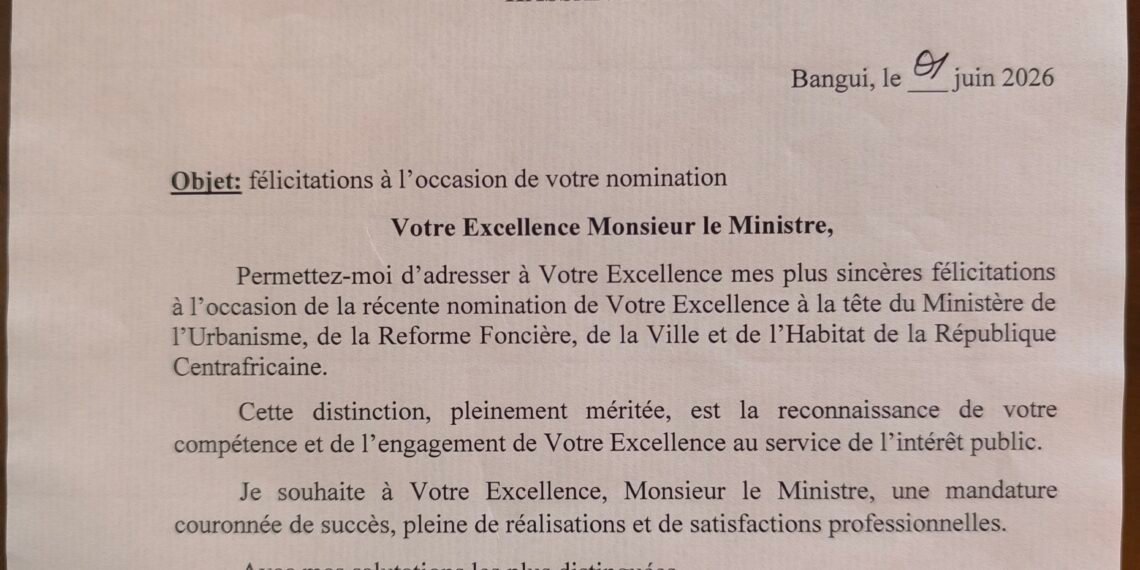 RCA : l’ambassadeur de Russie félicite le ministre Hassane Bouba pour sa nomination à la tête du département de l’urbanisme