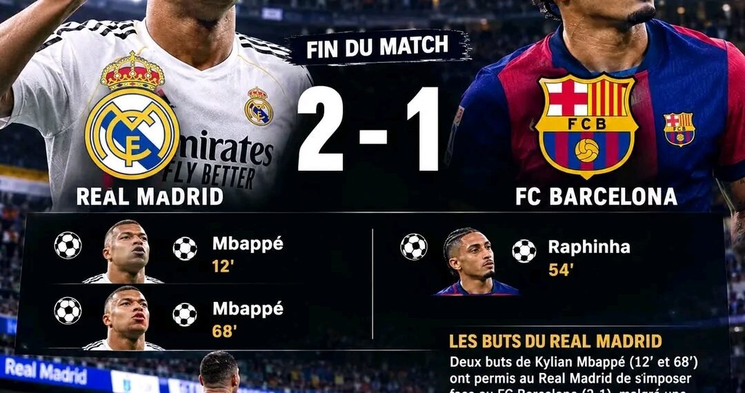 Real Madrid – FC Barcelone : le Real s’impose au terme d’un Clasico spectaculaire